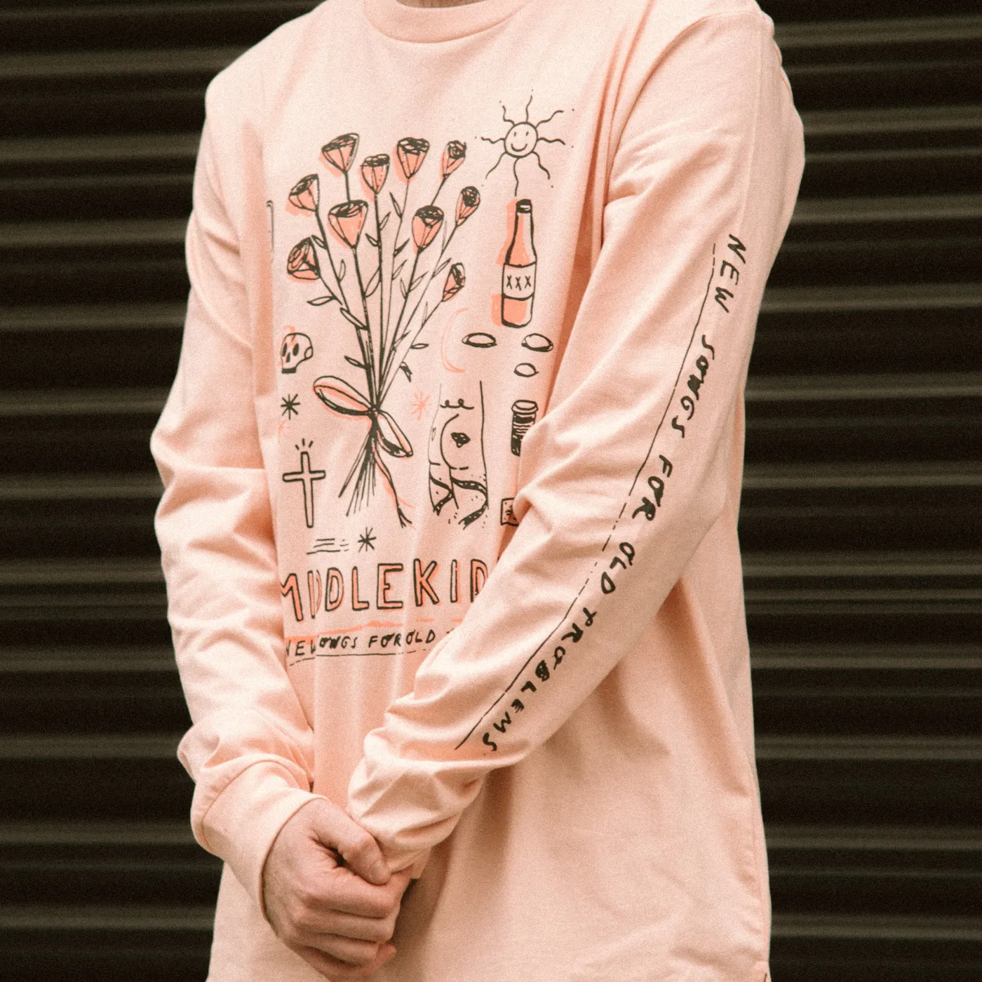 Middle Kids PALE PINK DECONSTRUCTED LONG SLEEVE