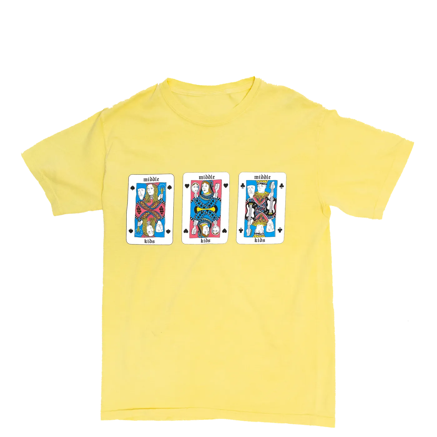 Middle Kids Yellow Playing Cards Tee