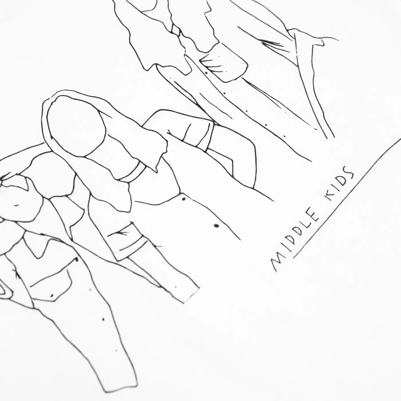 Middle Kids WHITE OUTLINE LONGSLEEVE