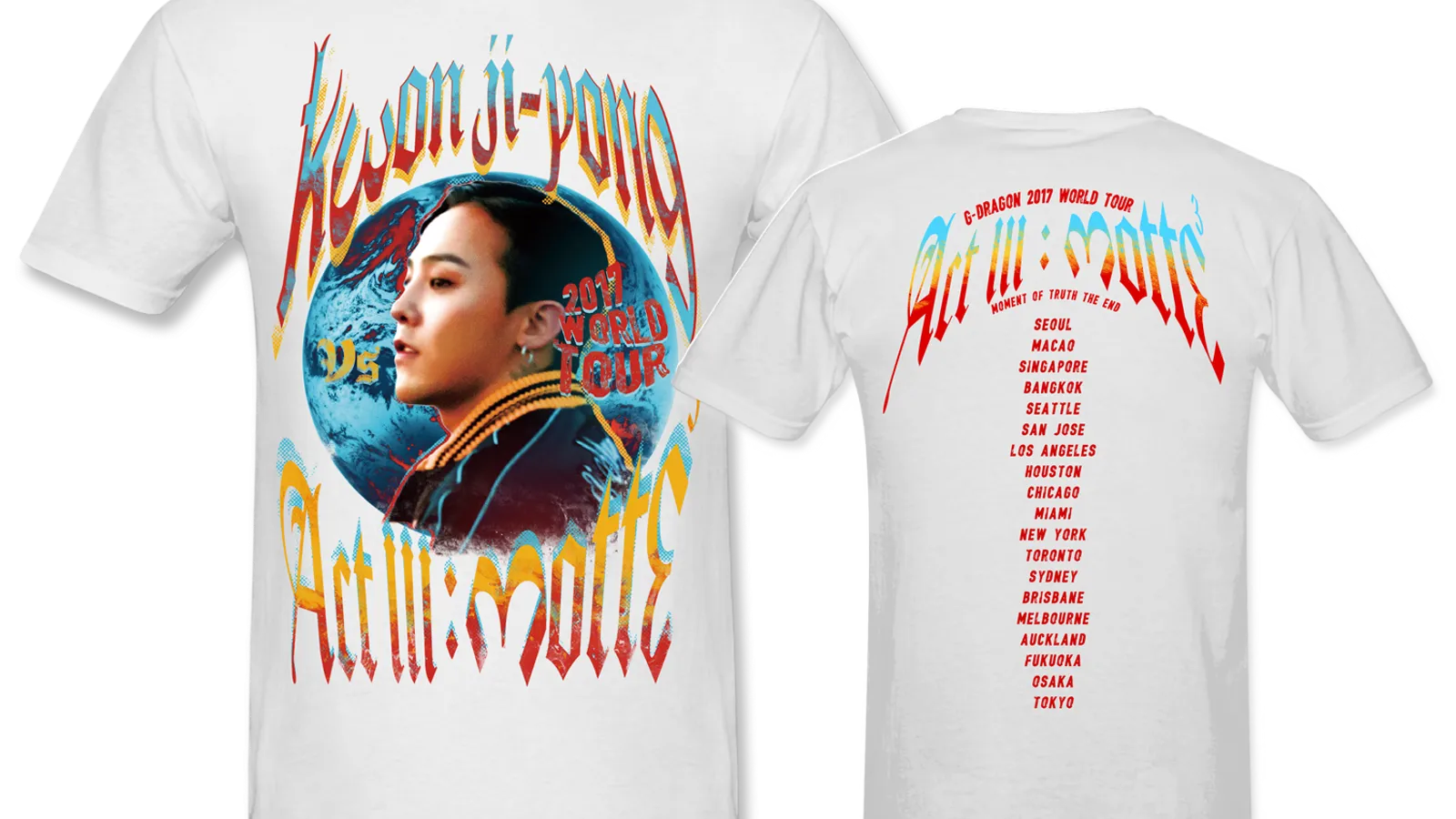 BIGBANG - [MOTTE] G-DRAGON WHITE T-SHIRT TYPE 1